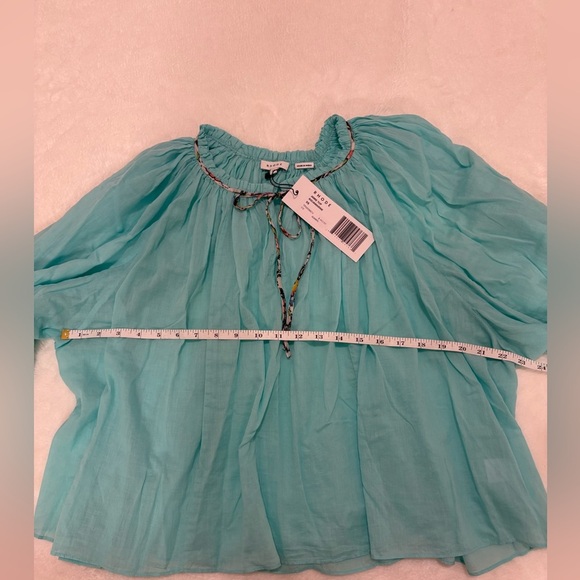 RHODE Jamie Top Aquamarine Blouse NWT - Picture 9 of 10